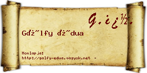 Gálfy Édua névjegykártya